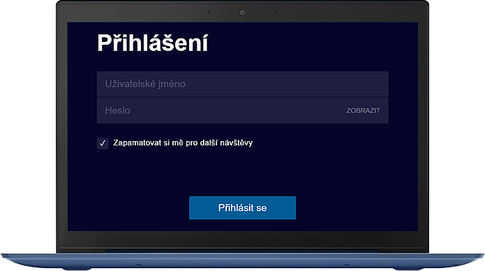 Přihlašovací obrazovka na o2tv.cz