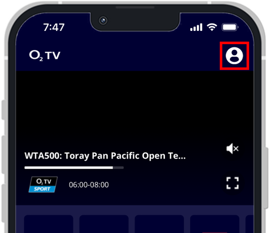 Ikona profilu v aplikaci O2 TV