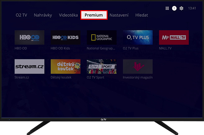 Sekce Premium v původní O2 TV