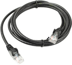 Černý ethernetový kabel LAN