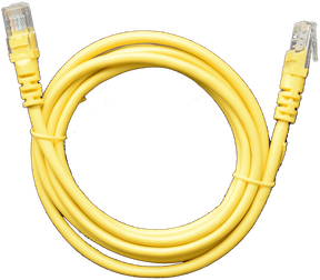 Žlutý ethernetový kabel LAN