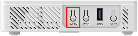 Tlačítko WLAN na modemu