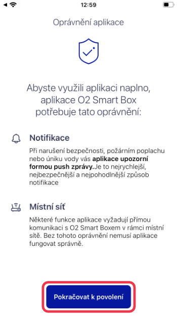 Tlačítko nastavení nového Smart Boxu