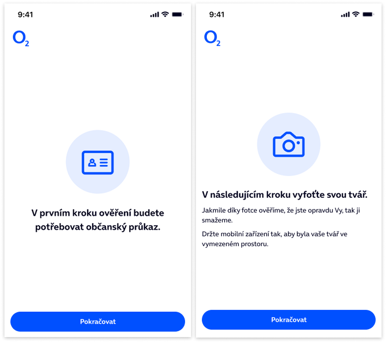 Ověření občanským průkazem a selfie