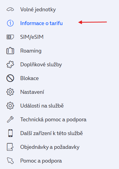 Informace o tarifu