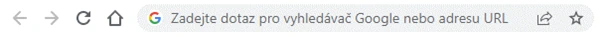 Lišta webového prohlížeče Google