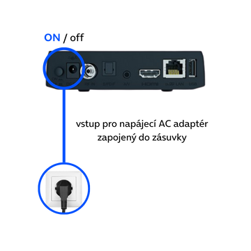 ON / OFF tlačítko a elektrické napájení