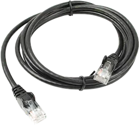 Černý ethernetový kabel LAN