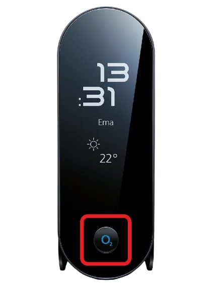 Obrázek O2 Smart Boxu + Boosteru s vyznačeným O2 tlačítkem