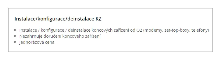 Položka Instalace/konfigurace/deinstalace KZ