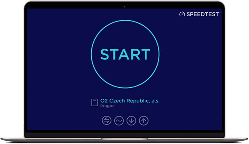 Uživatelské rozhraní webové aplikace Ookla speedtest