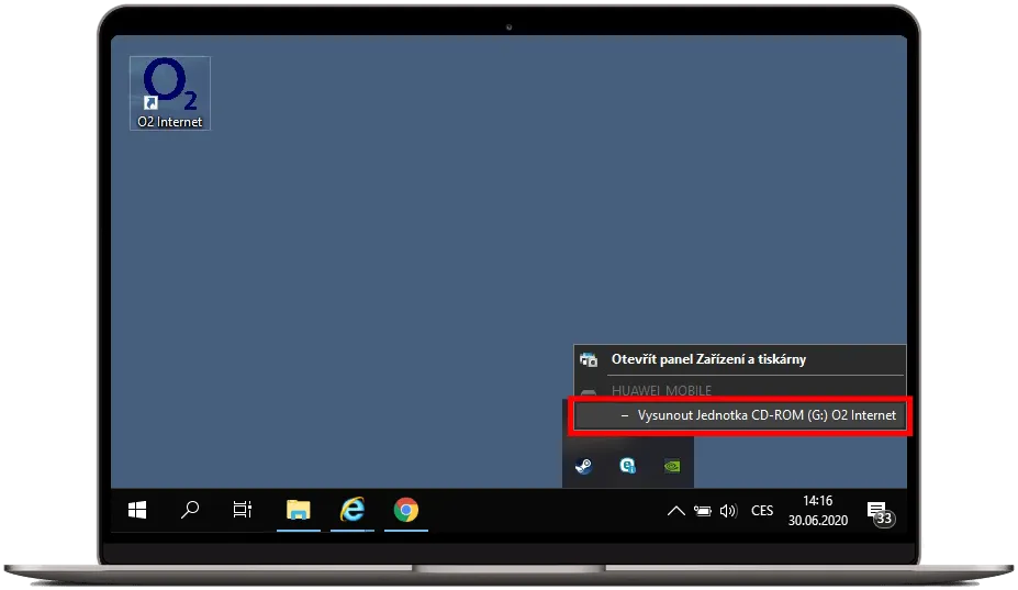 Bezpečné odebrání modemu z počítače