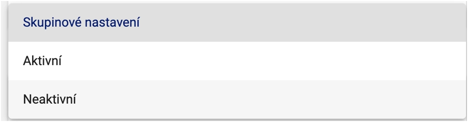 Skupinové nastavení