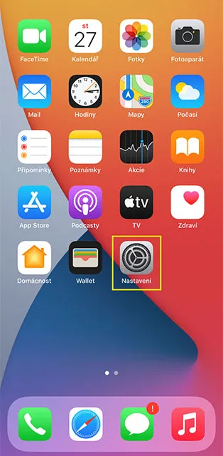 Otevřete Nastavení vašeho telefonu