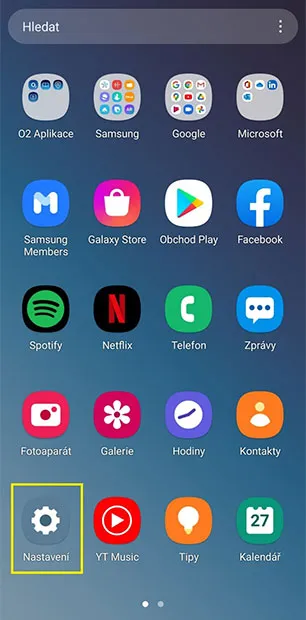 Otevřte si Nastavení telefonu