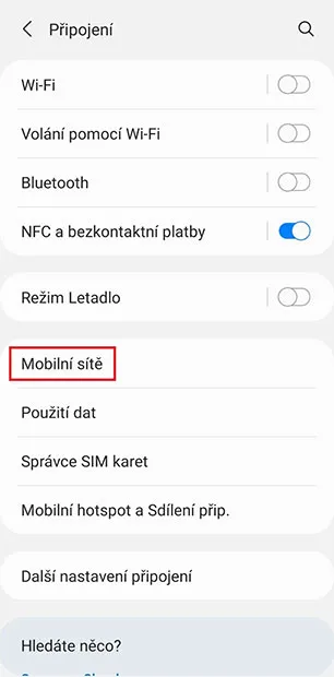 6 volba jsou Mobilní sítě