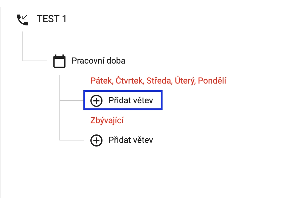 Větev v pracovní době