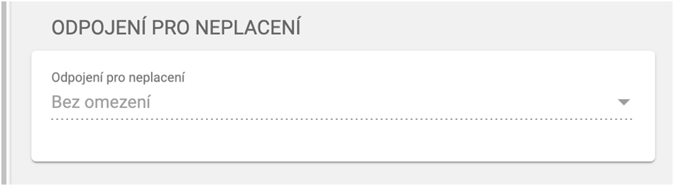 Odpojení pro neplacení