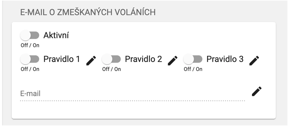 E-mail o zmeškaných volání