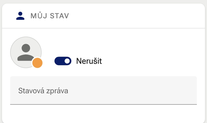 Nastavení stavu uživatele