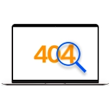 Lupa zaměřující chybovou hlášku 404