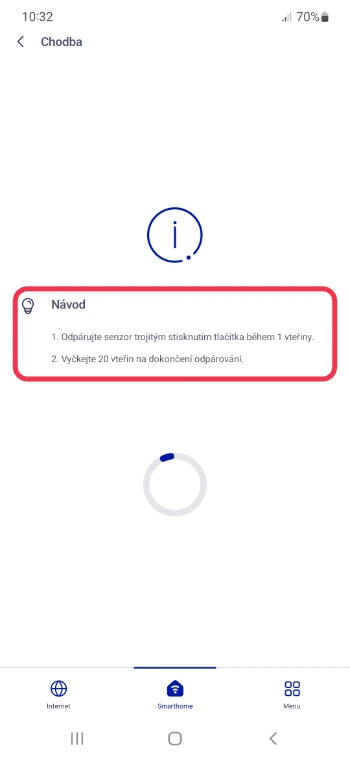 Návod na odpárování senzoru