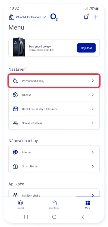 Přizpůsobení displeje