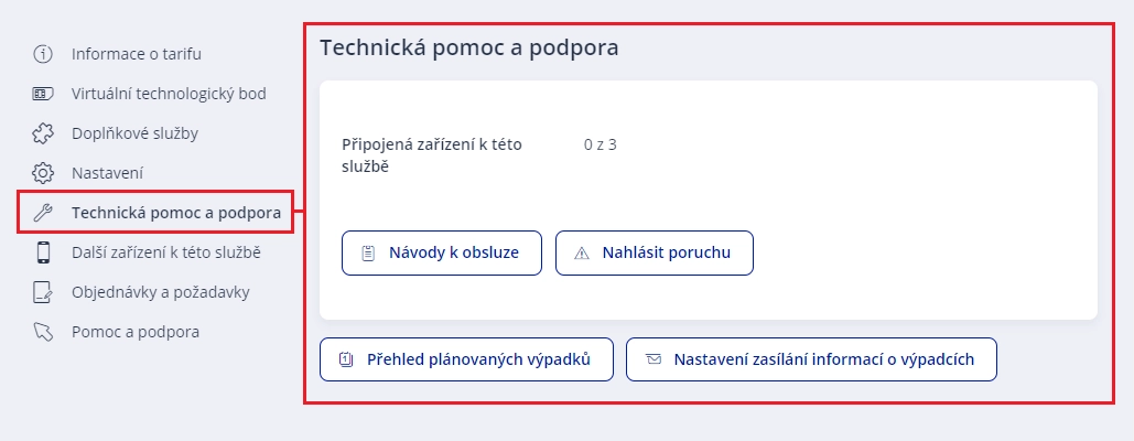Kde najít Technickou podporu v Moje O₂