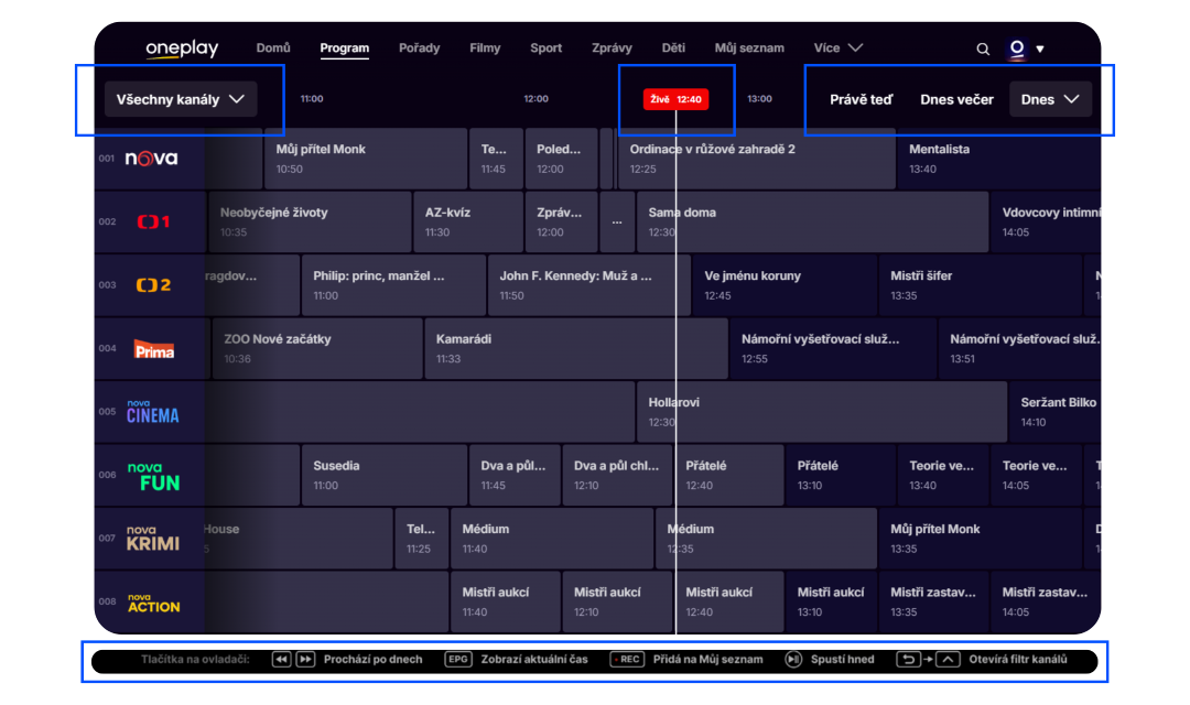 TV Oneplay program screenshot