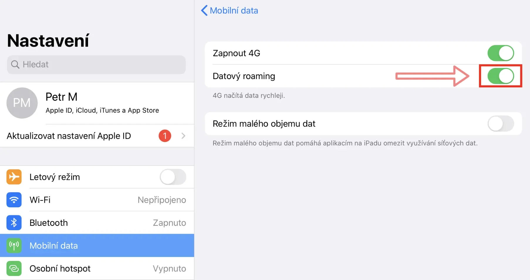 mobilní data v zahraničí