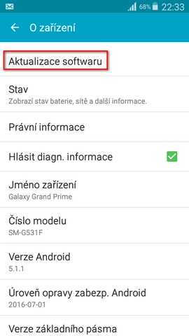 Nastavení o zařízení