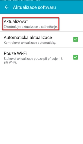 Nastavení aktualizace systému