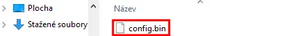 Soubor ‚config.bin‘ uložený v počítači jako záloha nastavení routeru