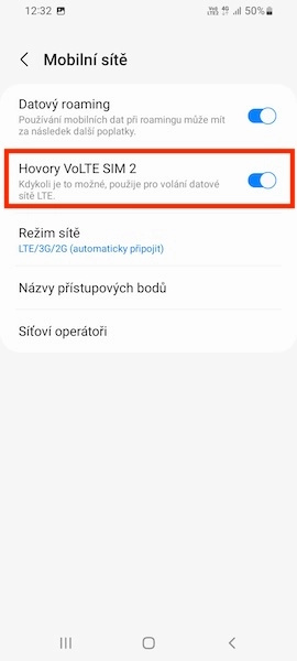 Hovory VoLTE