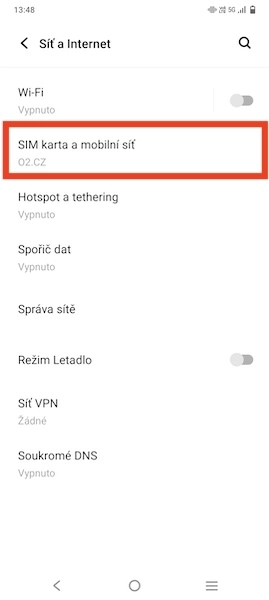 SIM karta a mobilní síť