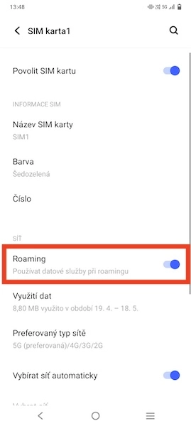 Roaming přepínač