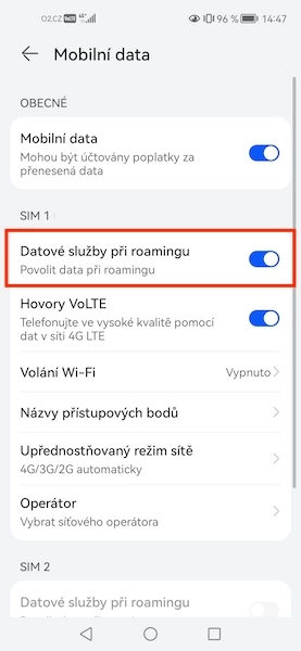 Roaming přepínač