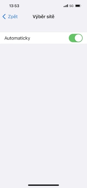 Výběr síťového operátora