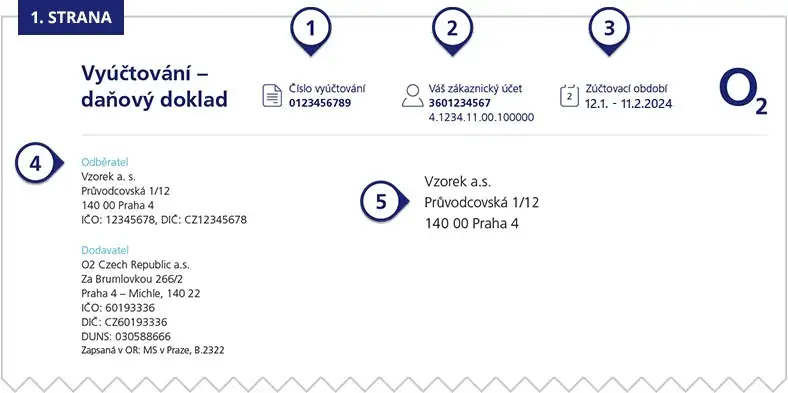 Vyúčtování strana 1