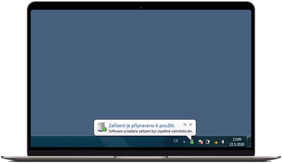 Hláška operačního systému, že je zařízení je připraveno k použití