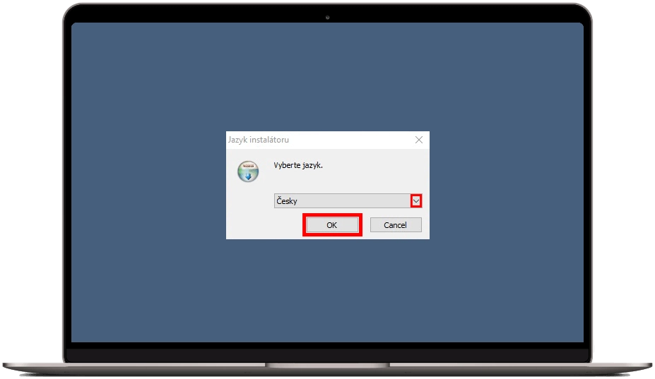 Volba jazyka instalátoru