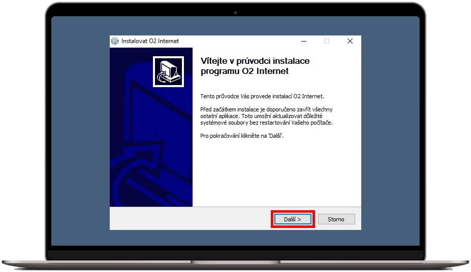 Vítejte v průvodci instalace programu O2 Internet