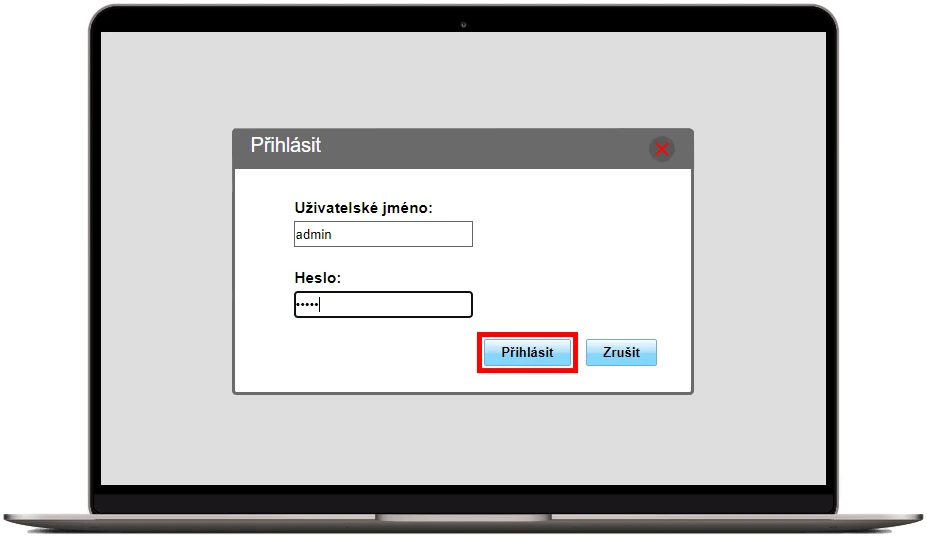 Přihlášení do konfigurace