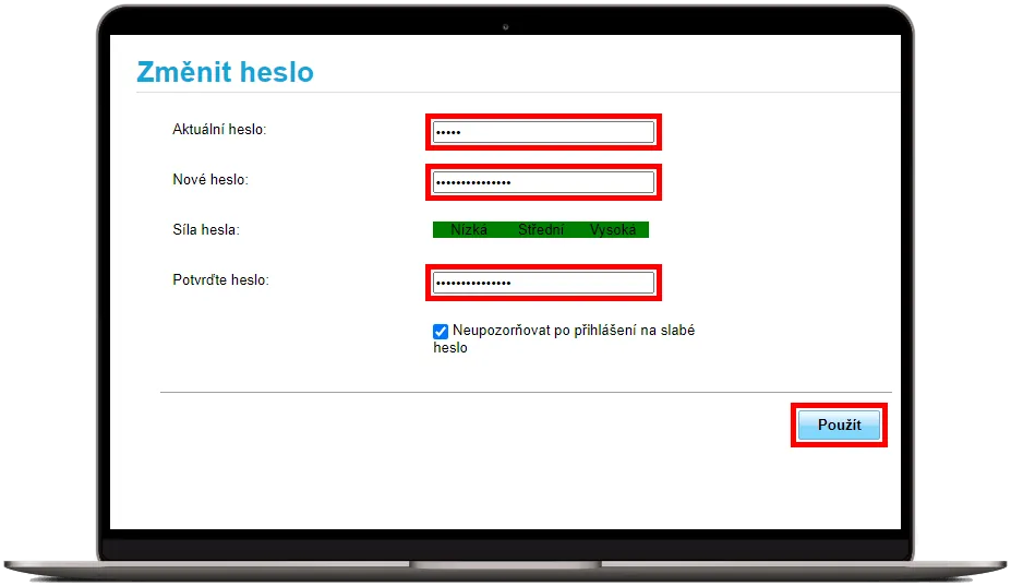 Změna hesla