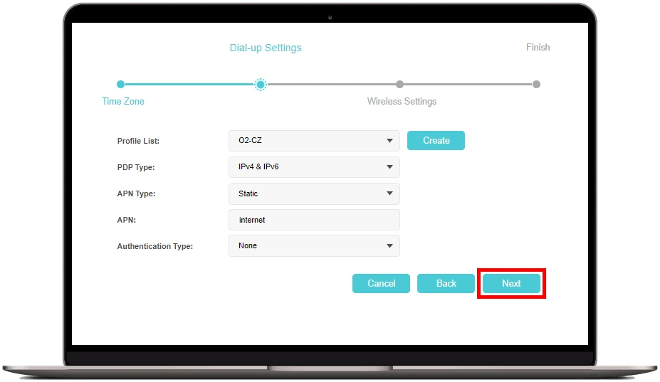 Nastavený profil SIM