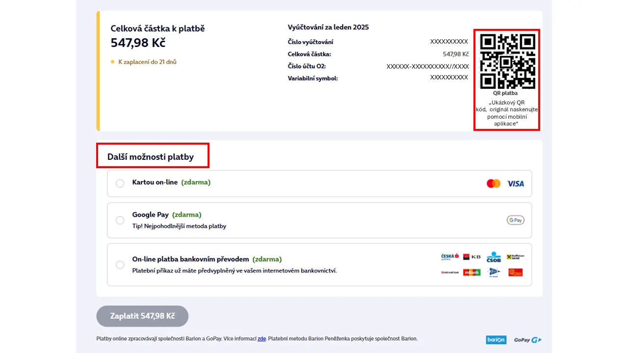 Celková částka k platbě