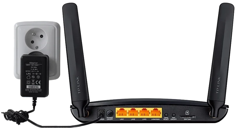Připojení modemu TP-Link Archer MR200 do elektriky