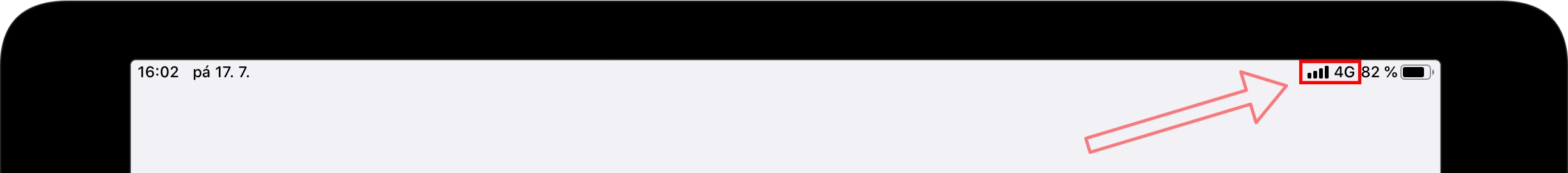 Zobrazení internetového signálu na tabletu
