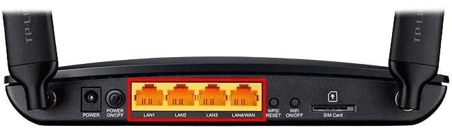 Porty modemu TP-Link Archer MR200