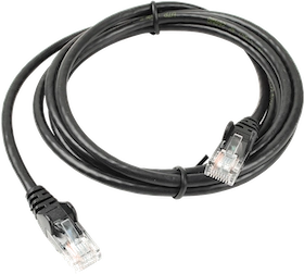 Ethernetový černý kabel LAN